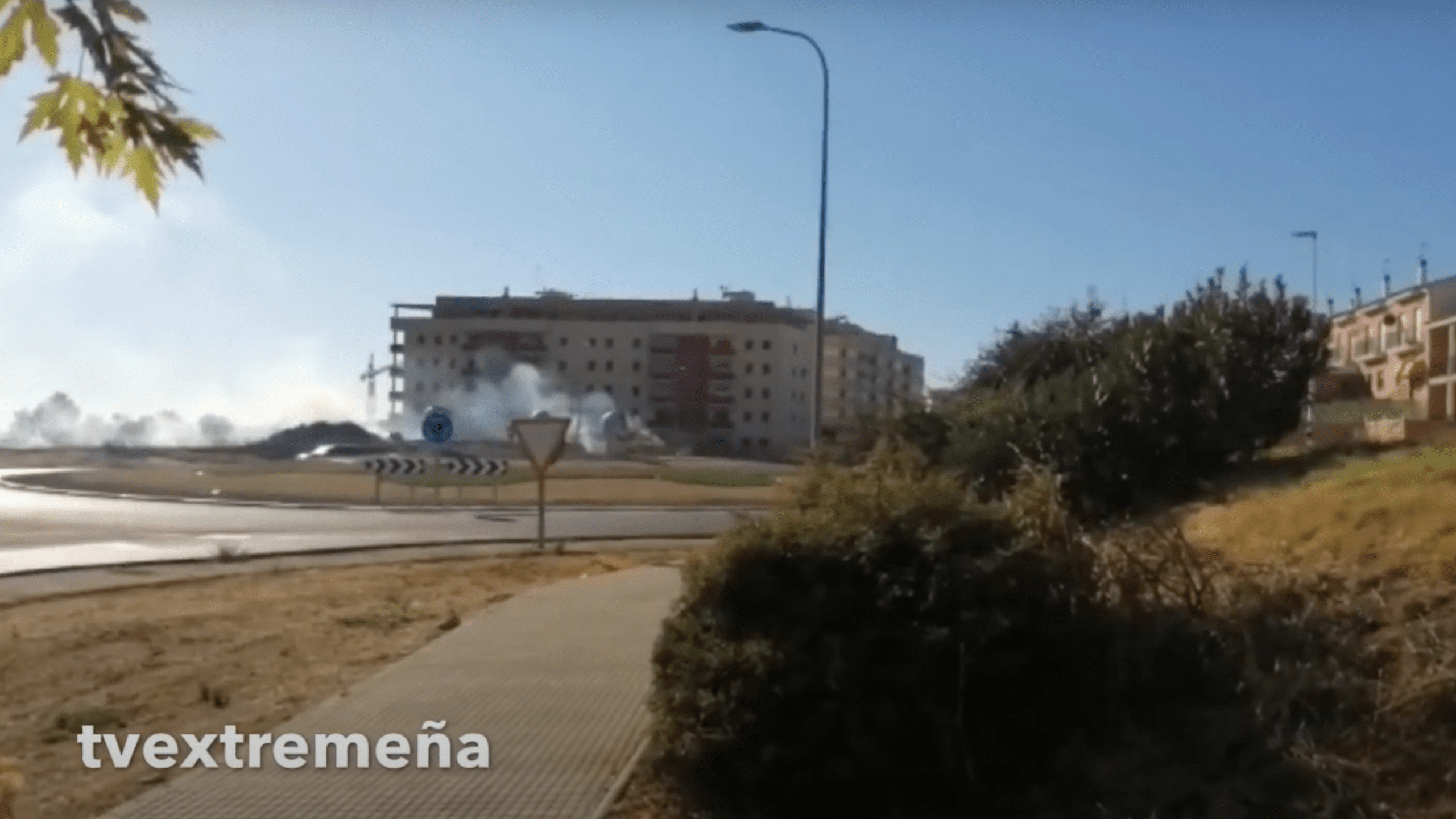Incendo tras el Cementerio de Mérida