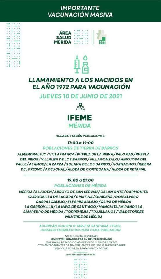 Vacunación para nacidos en 1972