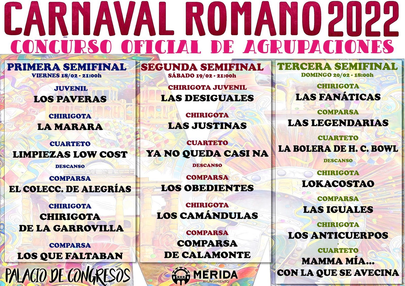 Sorteo actuaciones Carnaval Romano 2022