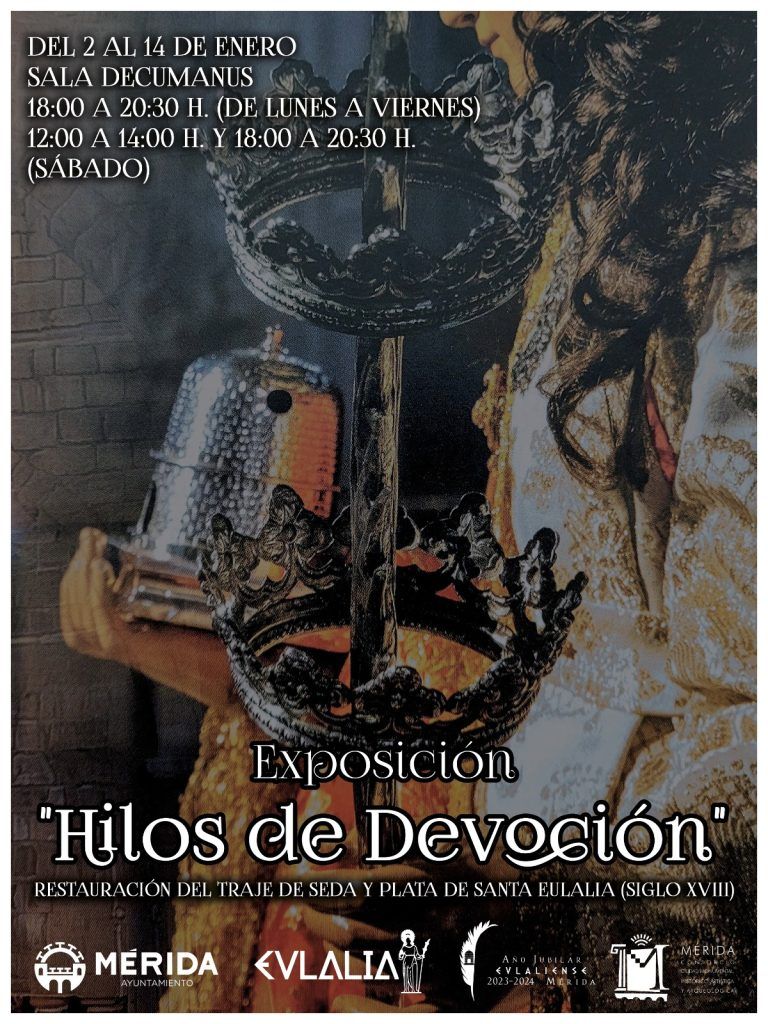 Cartel de la exposición "Hilos de devoción" Santa Eulalia 