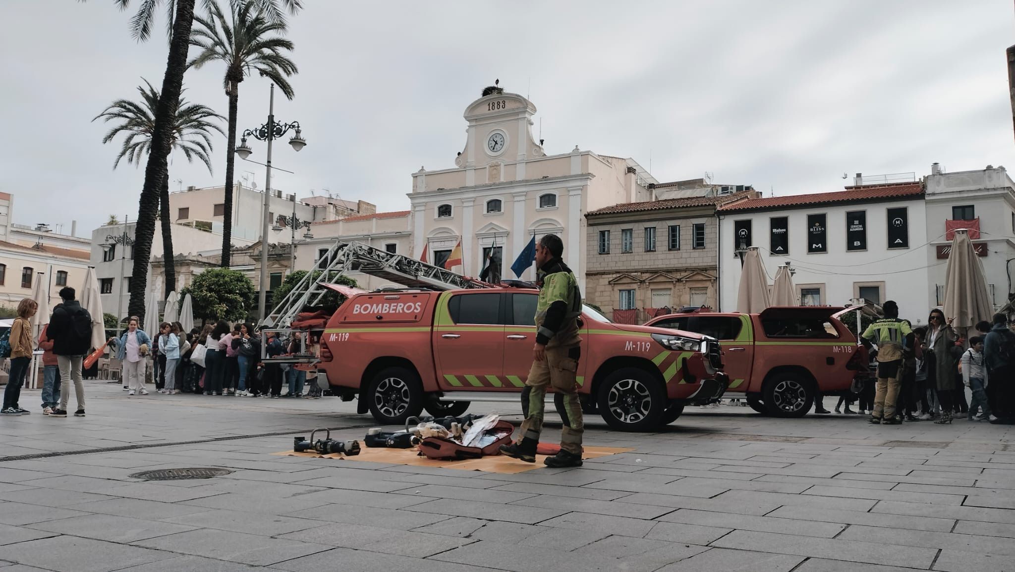 Bomberos en plaza de España
