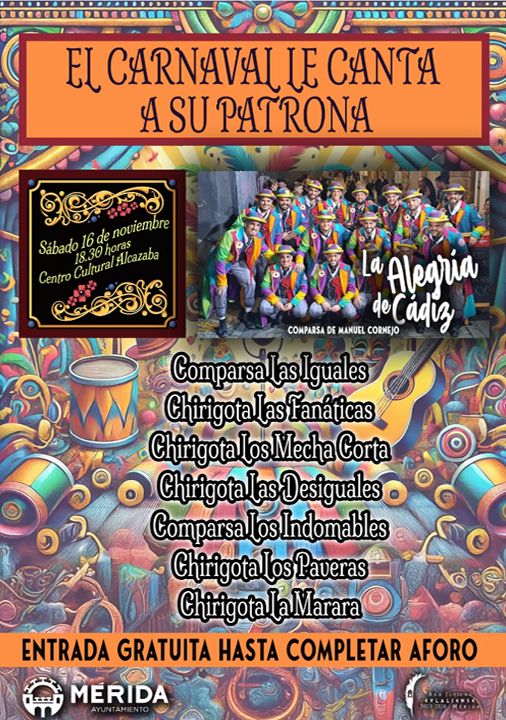 CARTEL EL CARNAVAL CANTA A SU PATRONA