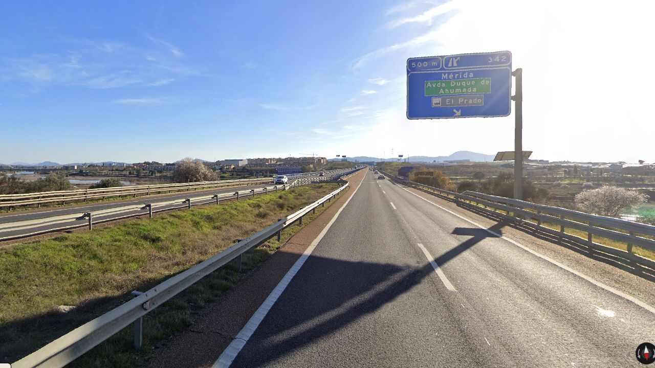ENTRADA VIADUCTOS AUTOVIA A-5 SOBRE RIO GUADIANA MERIDA