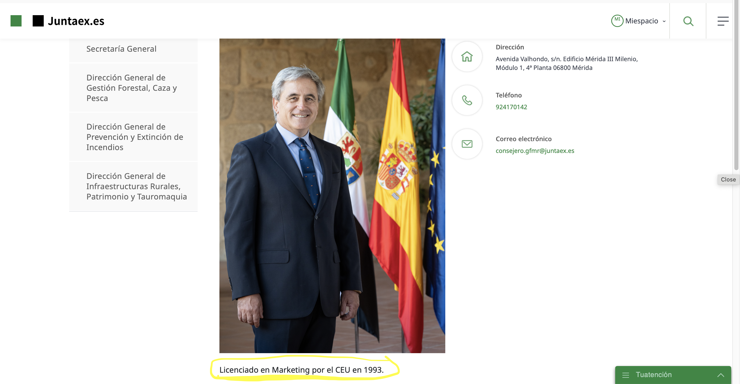 Ignacio Higuero página Junta