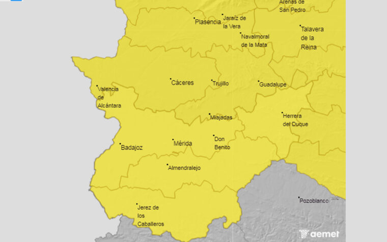 27-04-26 AVISO AMARILLO EXTREMADURA