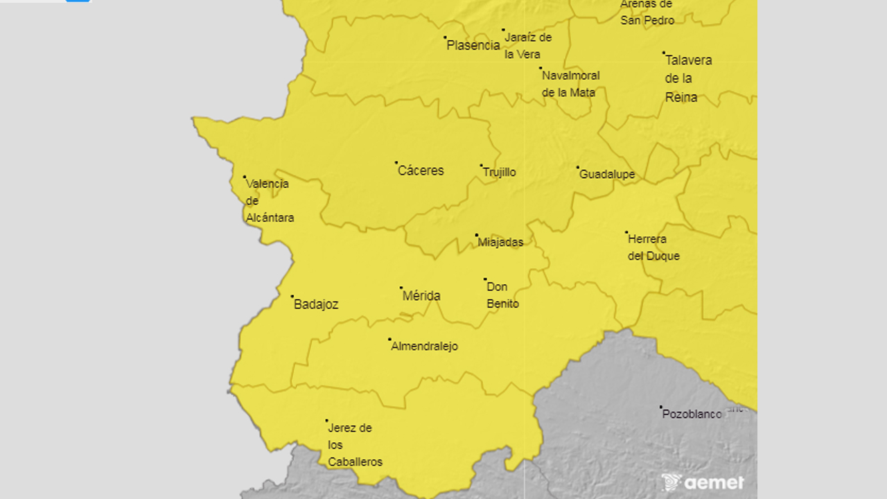27-04-26 AVISO AMARILLO EXTREMADURA