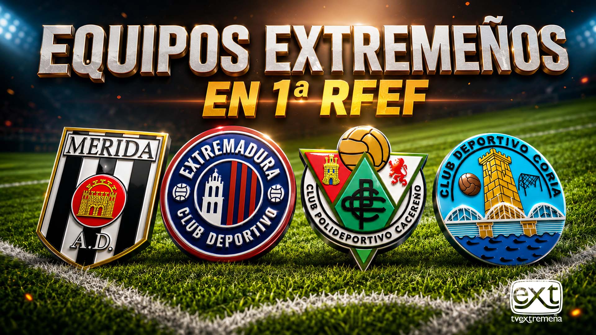 EQUIPOS EXTREMEÑOS EN PRIMERA RFEF MERIDA, EXTREMADURA, CACEREÑO Y CORIA con mosca