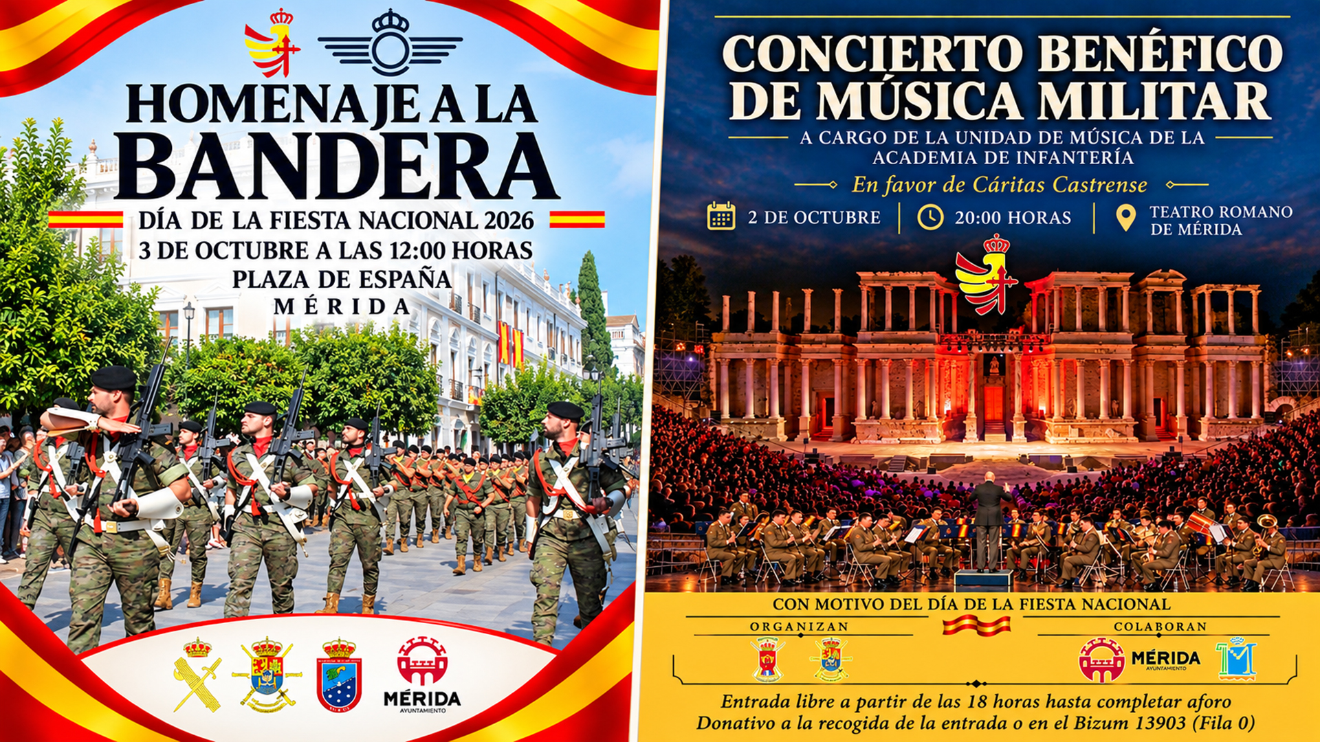 COMPOSICION CARTELES DIA DE LA FIESTA NACIONAL