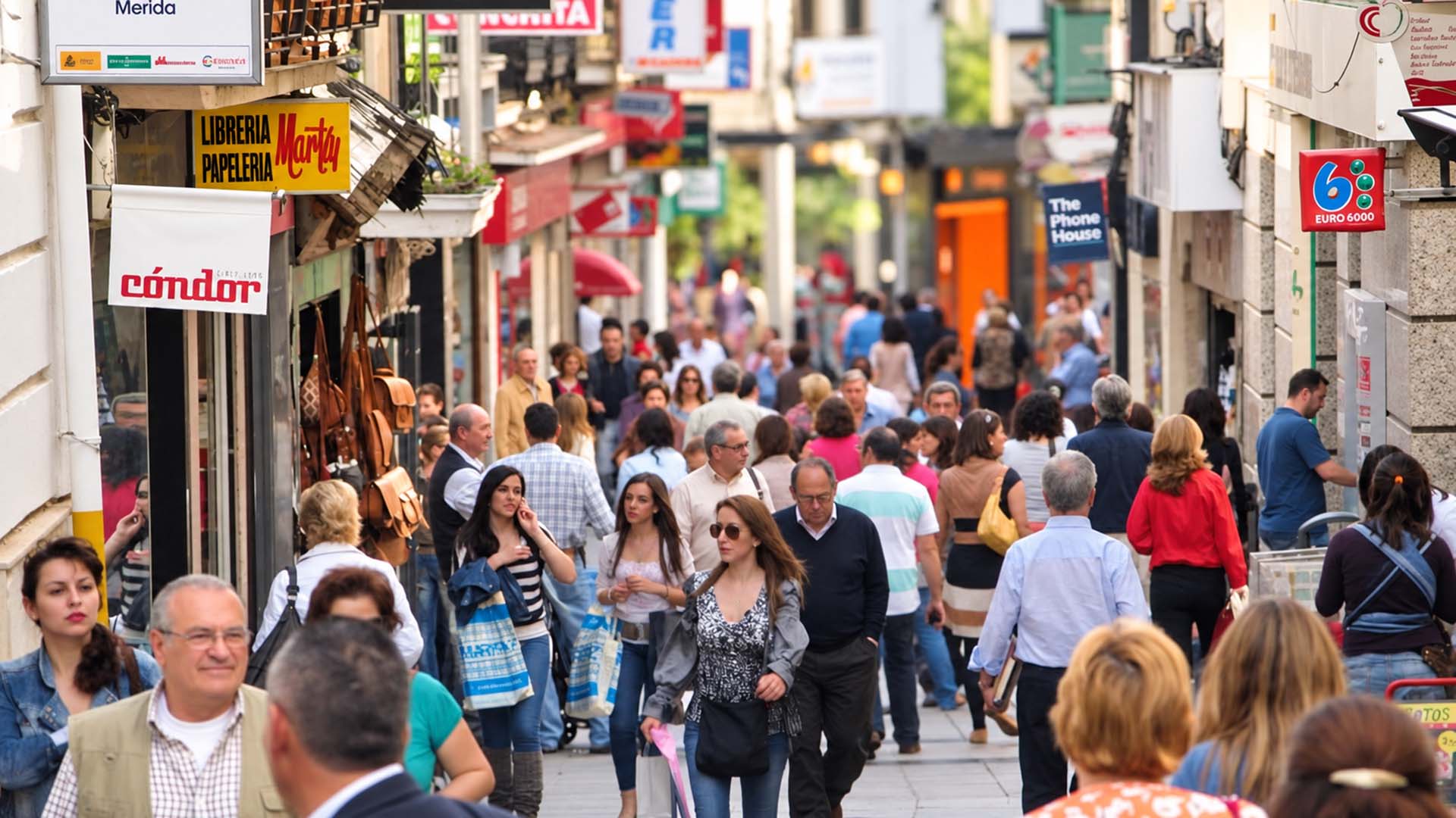 CALLE SANTA EULALIA CON GENTE