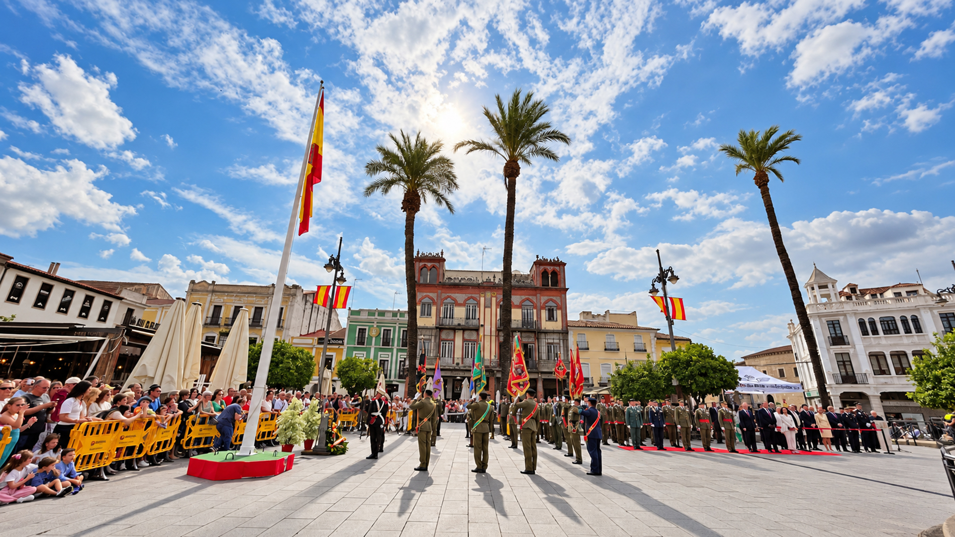 HOMENAJE A LA BANDERA EN LA PLAZA DE ESPAÑA